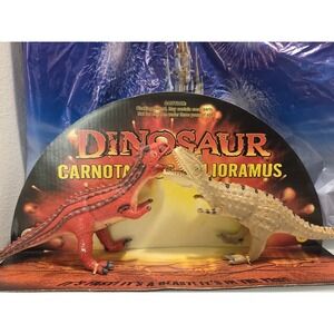 Disney Animal Kingdom Dinosaur Carnotaurus vs Alioramus Rubber Latex Battle Set